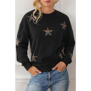 Leopard Star Patch Pullover